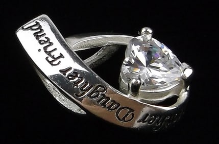 New Sterling Silver Mother Daughter Friend Pendant