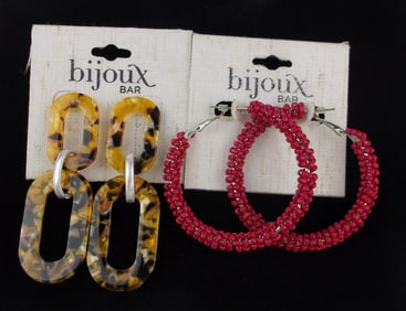 2 New Bijoux Bar Earrings Sets Lot $38