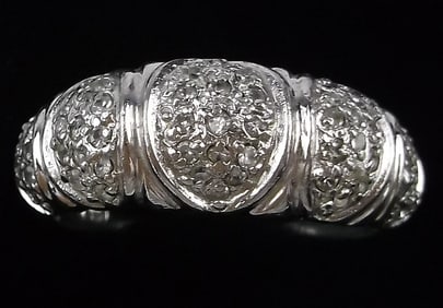 Mint Vintage Sterling Silver Crystal Ring 10