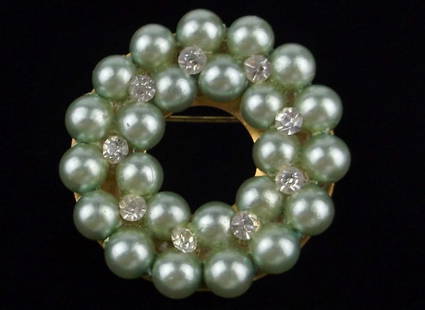 Stunning Vintage 1950s Celluloid Rhinestone Brooch: excellent condition