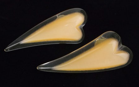 Mint Vintage 1960s Lucite Heart Earrings