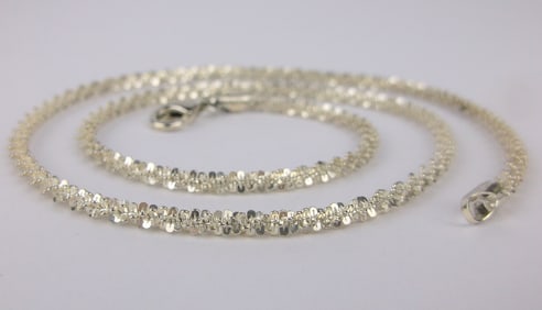 Mint Vintage Italian Sterling Silver Chain Necklace 16"