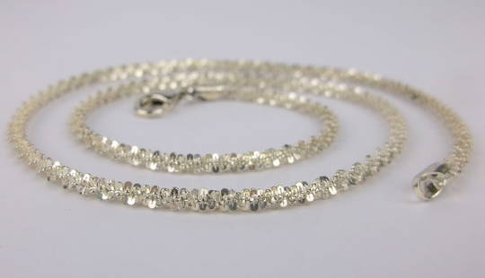Mint Vintage Italian Sterling Silver Chain Necklace 16": Guaranteed Solid 925 Sterling Silver, in Excellent Condition
