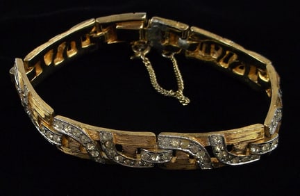 Gorgeous Vintage 1950s Rhinestone Bracelet 6.5"