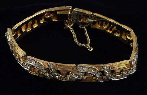 Gorgeous Vintage 1950s Rhinestone Bracelet 6.5": excellent condition