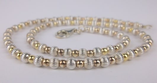 Mint Vint Heavy Italian Sterling Silver Ball Chain Necklace 16"