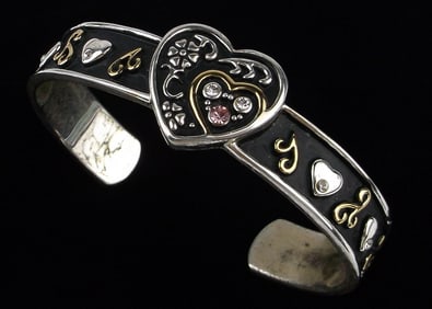 Vintage Montana Silversmiths Cuff Bracelet 6-7.5"