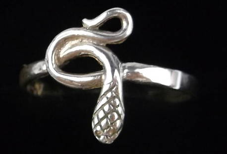 Mint Vintage Sterling Silver Snake Ring 9: Guaranteed Solid 925 Sterling Silver, in Excellent Condition
