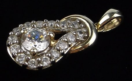 Stunning Gold Over Sterling Silver Drop Pendant