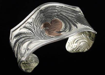Mint Big Vint Montana Silversmiths Feather Cuff Bracelet 7.5": Mint Condition, In Like New Condition, Perfect