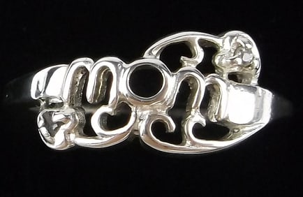 Mint Vintage Sterling Silver Mom Ring 7