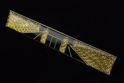 Mint Vintage Designer Art Deco Style Long Brooch