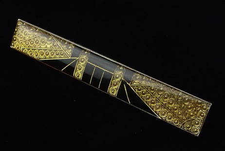 Mint Vintage Designer Art Deco Style Long Brooch: Mint Condition, In Like New Condition, Perfect