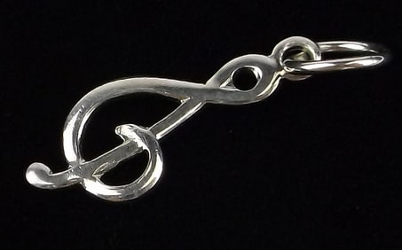 Mint Vintage 1960s Sterling Silver Music Note Charm