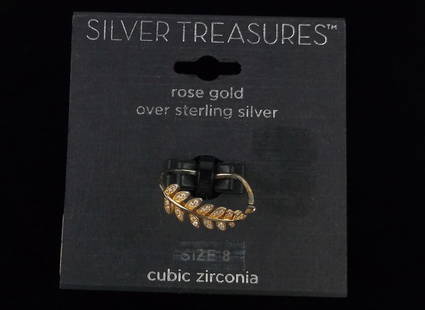 New Gold Over Sterling Silver Leaf Ring 8 $42 On Card: Solid Sterling Silver Guaranteed, in Brand New Never Worn Condition.