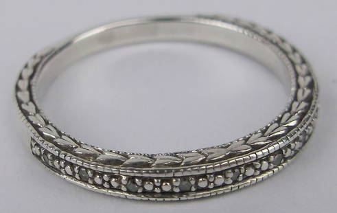 Mint Vintage Designer Sterling Silver Ornate Diamond Ring 8.5: Guaranteed Solid 925 Sterling Silver, in Excellent Condition