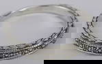 Mint Vintage Designer Sterling Silver Ornate Diamond Ring 8.5