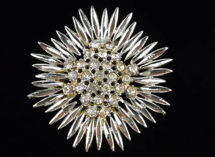 Stunning Vintage 1950s Rhinestone Starburst Brooch: excellent condition