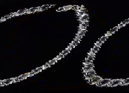 Mint Vint Sterling Silver 8cttw Sapphire Tennis Bracelet 8": Guaranteed Solid 925 Sterling Silver, in Excellent Condition