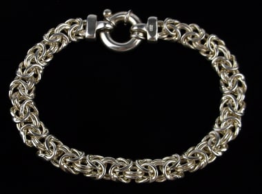 Mint Vintage Thick Sterling Silver Chain Bracelet 8.25"