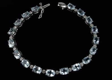 Mint Sterling Silver 13.5cttw Topaz Diamond Tennis Bracelet 7.5"