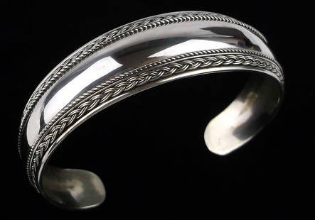 Mint Vintage Heavy Sterling Silver Cuff Bracelet 7-8": Guaranteed Solid 925 Sterling Silver, in Excellent Condition