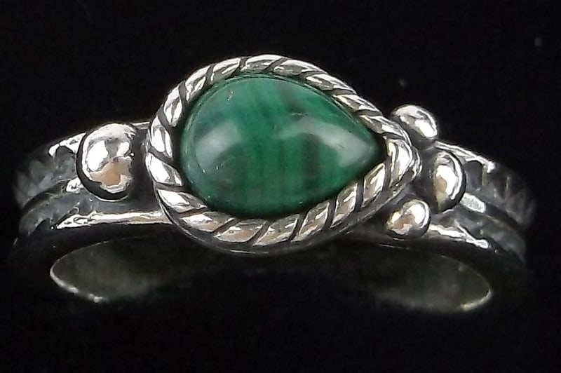 New Thick Carolyn Pollack Sterling Silver Malachite Ring 6 (1 of 3)