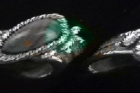 New Thick Carolyn Pollack Sterling Silver Malachite Ring 6: Solid Sterling Silver Guaranteed, in Brand New Never Worn Condition.