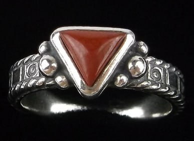 New Thick Carolyn Pollack Sterling Silver Red Jasper Ring 6
