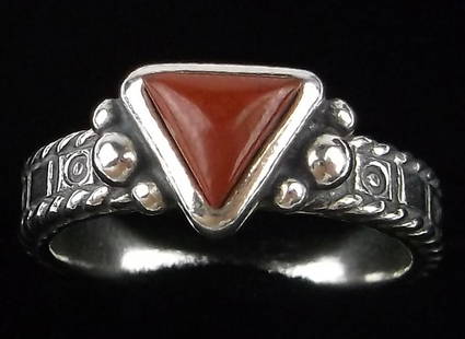 New Thick Carolyn Pollack Sterling Silver Red Jasper Ring 6: Solid Sterling Silver Guaranteed, in Brand New Never Worn Condition.