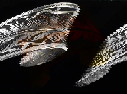 Huge Mint Vint Montana Silversmiths Cuff Bracelet 7.5-8" Feather: excellent condition
