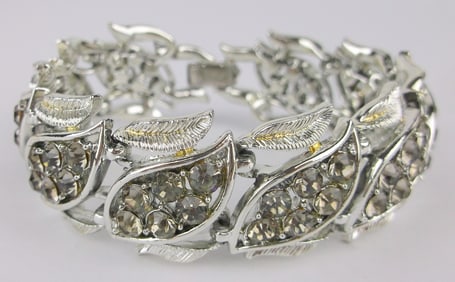 New Antique 1950s Coro Craft Rhinestone Bracelet 7"
