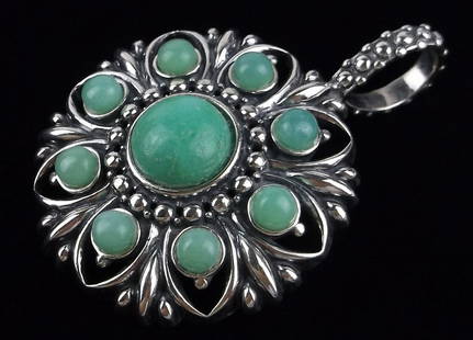 New Very Big Carolyn Pollack Sterling Silver Jade Pendant: Solid Sterling Silver Guaranteed, in Brand New Never Worn Condition.