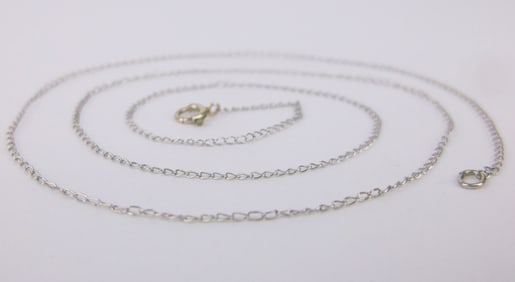 Mint Vint 1960s 14kt White Gold Chain Necklace 16.5"