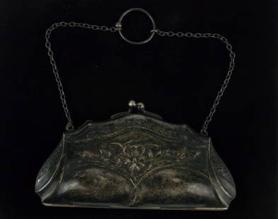 Mint Antique 1890s Victorian Art Nouveau Metal Purse: Mint Condition, In Like New Condition, Perfect