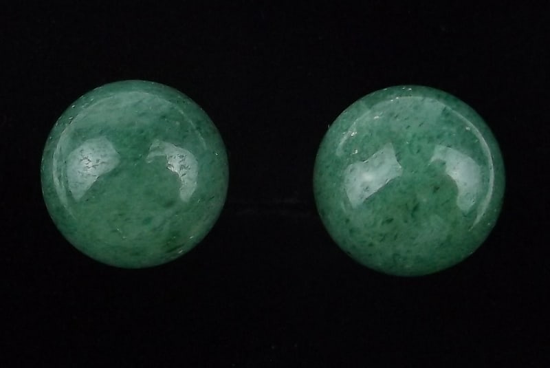 Mint Vintage Sterling Silver Jade Ball Earrings: Guaranteed Solid 925 Sterling Silver, in Excellent Condition