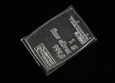 New Vintage Valcambi Suisse .999 Fine Silver Bar