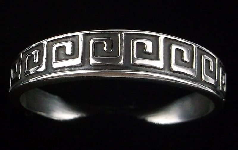 Mint Vintage Thick Sterling Silver Roman Lattice Ring 12.5 (1 of 2)