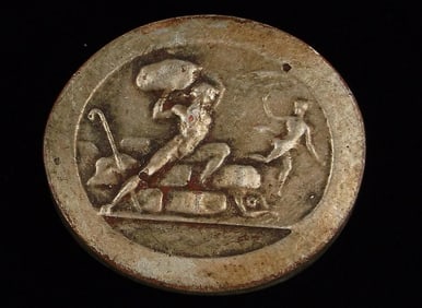 Stunning Antique 1800s Roman Intaglio Cameo Medallion