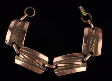 Stunning Vint 1960s Copper Bracelet 6.5"