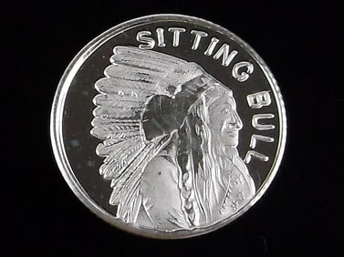 New Vintage Sitting Bull .999 Fine Silver Coin