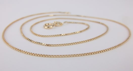 Mint Vint Italian Gold Over Sterling Box Chain Necklace 18"