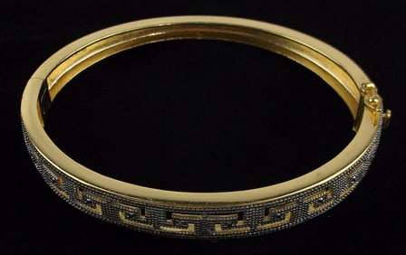 New Vintage Diamond Roman Lattice Bracelet 8"