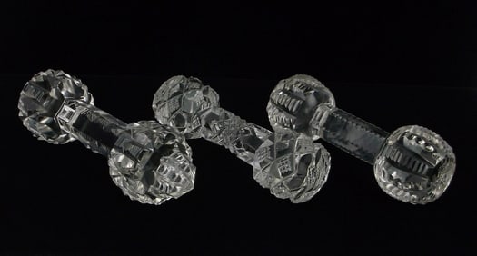 3 Stunning Antique 1800s Victorian Crystal Knife Rest Lot