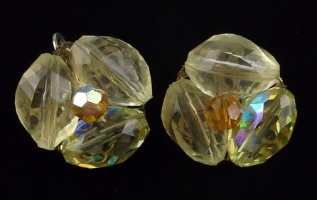 Stunning Antique 1950s Vogue Crystal Earrings Set