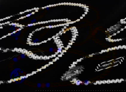 2 New Vintage Mono So Cloisonne Necklace Lot 16": new condition