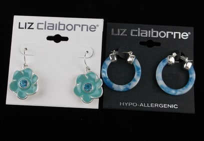 New Liz Claiborne Rhinestone Earrings Sets Lot $34