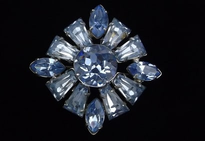 Stunning Antique 1950s Rhinestone Brooch