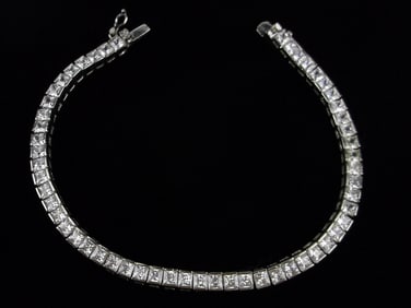 Mint Vintage White Stone Tennis Bracelet 7.5"