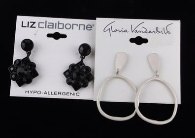 2 New Liz Claiborne Gloria Vanderbilt Earrings Sets $34